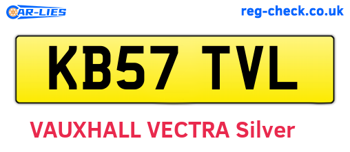 KB57TVL are the vehicle registration plates.