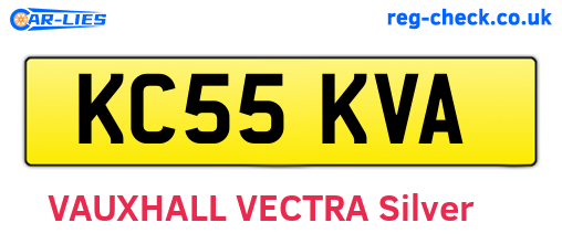 KC55KVA are the vehicle registration plates.