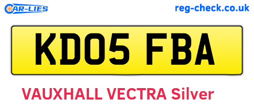 KD05FBA are the vehicle registration plates.