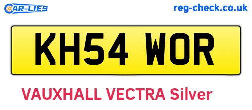 KH54WOR are the vehicle registration plates.