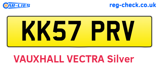 KK57PRV are the vehicle registration plates.