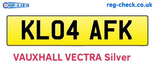 KL04AFK are the vehicle registration plates.