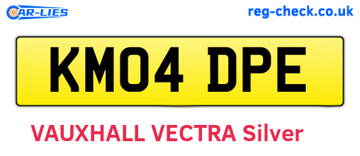 KM04DPE are the vehicle registration plates.