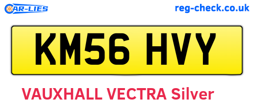KM56HVY are the vehicle registration plates.