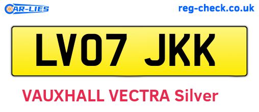 LV07JKK are the vehicle registration plates.