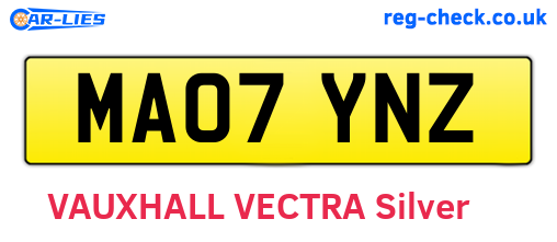 MA07YNZ are the vehicle registration plates.