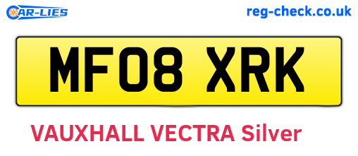 MF08XRK are the vehicle registration plates.