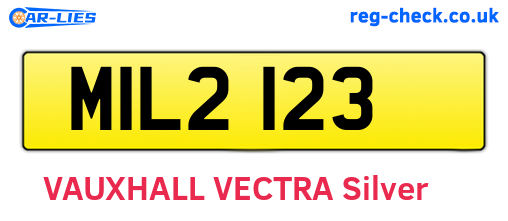 MIL2123 are the vehicle registration plates.