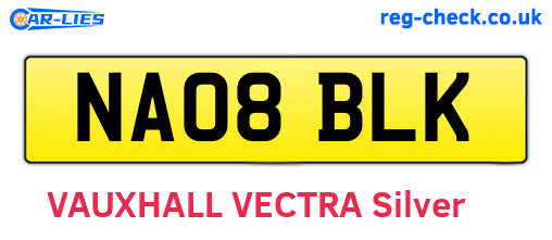 NA08BLK are the vehicle registration plates.