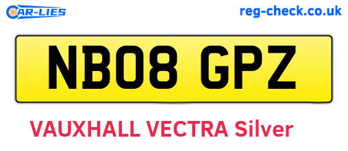 NB08GPZ are the vehicle registration plates.