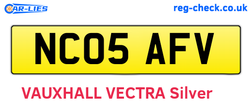 NC05AFV are the vehicle registration plates.