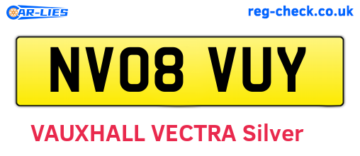 NV08VUY are the vehicle registration plates.