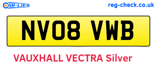 NV08VWB are the vehicle registration plates.