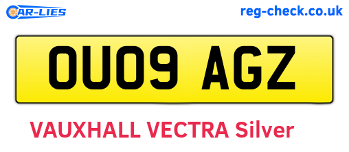 OU09AGZ are the vehicle registration plates.