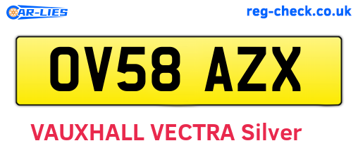 OV58AZX are the vehicle registration plates.