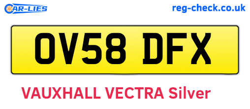 OV58DFX are the vehicle registration plates.