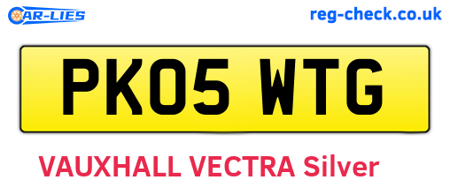 PK05WTG are the vehicle registration plates.
