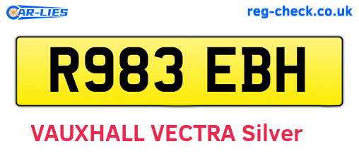 R983EBH are the vehicle registration plates.