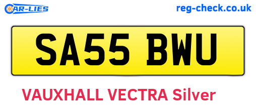 SA55BWU are the vehicle registration plates.
