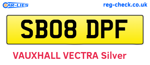 SB08DPF are the vehicle registration plates.