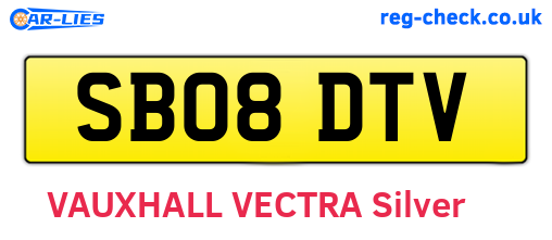 SB08DTV are the vehicle registration plates.
