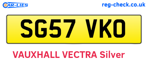 SG57VKO are the vehicle registration plates.