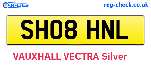 SH08HNL are the vehicle registration plates.