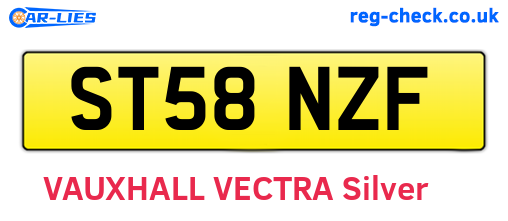 ST58NZF are the vehicle registration plates.