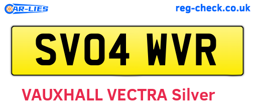 SV04WVR are the vehicle registration plates.