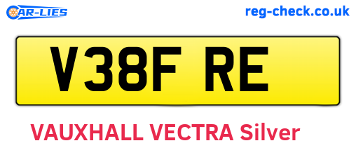 V38FRE are the vehicle registration plates.