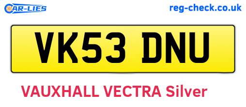 VK53DNU are the vehicle registration plates.