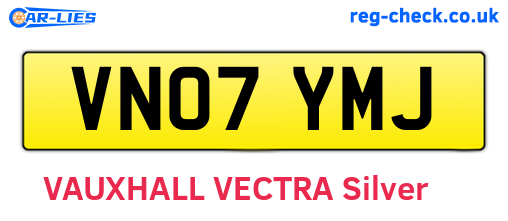 VN07YMJ are the vehicle registration plates.