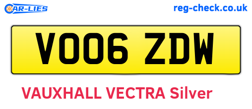 VO06ZDW are the vehicle registration plates.