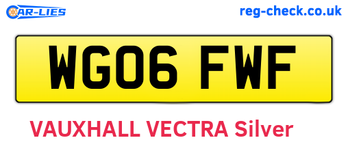 WG06FWF are the vehicle registration plates.