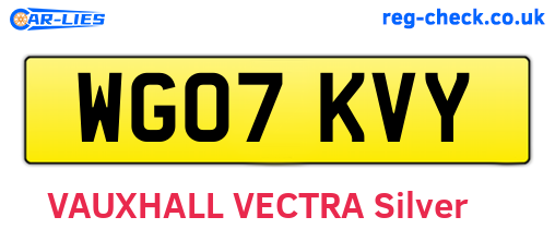 WG07KVY are the vehicle registration plates.