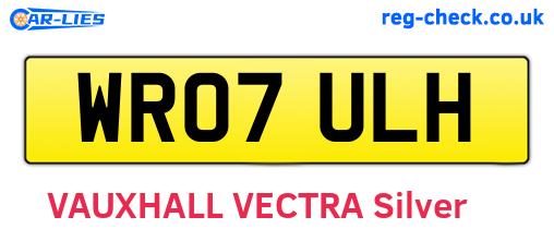 WR07ULH are the vehicle registration plates.