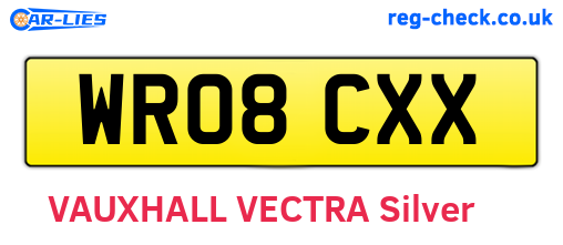 WR08CXX are the vehicle registration plates.