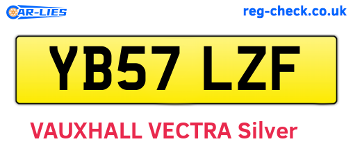 YB57LZF are the vehicle registration plates.
