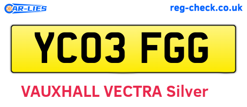 YC03FGG are the vehicle registration plates.