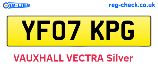 YF07KPG are the vehicle registration plates.
