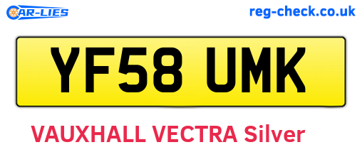 YF58UMK are the vehicle registration plates.