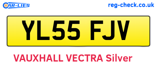 YL55FJV are the vehicle registration plates.