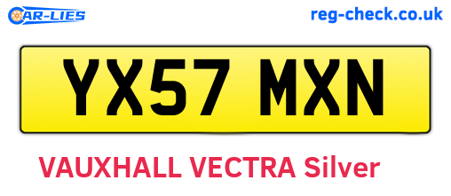 YX57MXN are the vehicle registration plates.