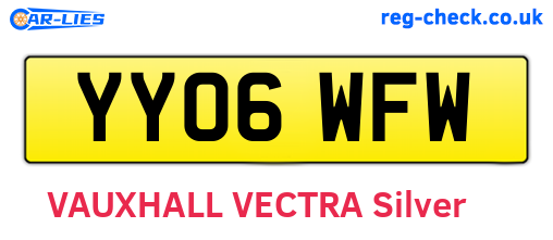 YY06WFW are the vehicle registration plates.
