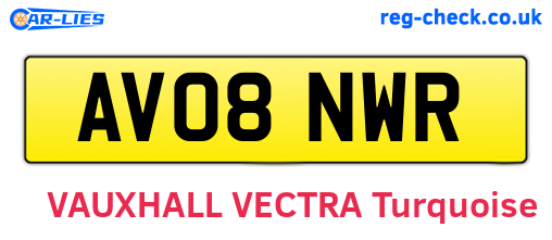 AV08NWR are the vehicle registration plates.