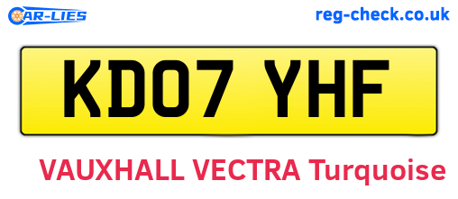 KD07YHF are the vehicle registration plates.
