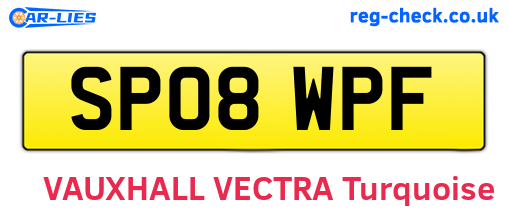 SP08WPF are the vehicle registration plates.