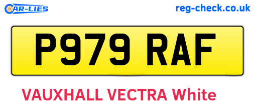 P979RAF are the vehicle registration plates.