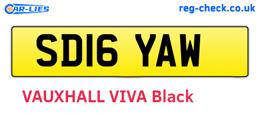 SD16YAW are the vehicle registration plates.