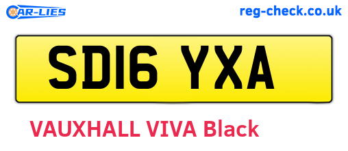 SD16YXA are the vehicle registration plates.